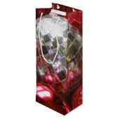 Rode Baubles cadeawijn Wijn Cadeautas (Achterkant Gekanteld)