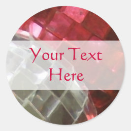 Rode Baubles spiegelbal Jouw tekst sticker