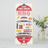 RODE BBQ GRILL FAMILY REUNION INVITATION KAART (Staand voorkant)