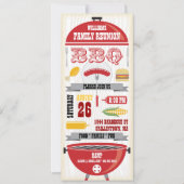 RODE BBQ GRILL FAMILY REUNION INVITATION KAART (Voorkant)