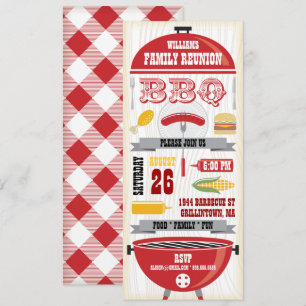 RODE BBQ GRILL FAMILY REUNION INVITATION KAART