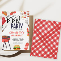 Rode BBQ Rode Oven Mitt Meisjes BBQ Verjaardag