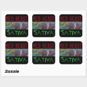 RODE BEAST SATIVA VIERKANTE STICKER (Vel)
