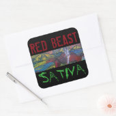 RODE BEAST SATIVA VIERKANTE STICKER (Envelop)