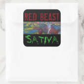 RODE BEAST SATIVA VIERKANTE STICKER (Tas)