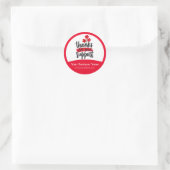 Rode Bedankt verpakking sticker (Tas)