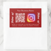 Rode bedrijfsnaam qr code Instagram Rechthoekige Sticker (Tas)