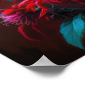 Rode Bee Balm Bloem Art Print Poster (Hoek)