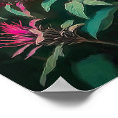 Rode Bee Balm Bloem Art Print Poster (Hoek)