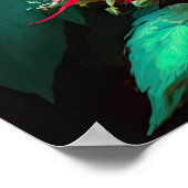 Rode Bee Balm Bloem Art Print Poster (Hoek)