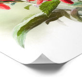 Rode Bee Balm Bloem Art Print Poster (Hoek)