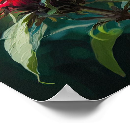 Rode Bee Balm Bloem Art Print Poster (Hoek)