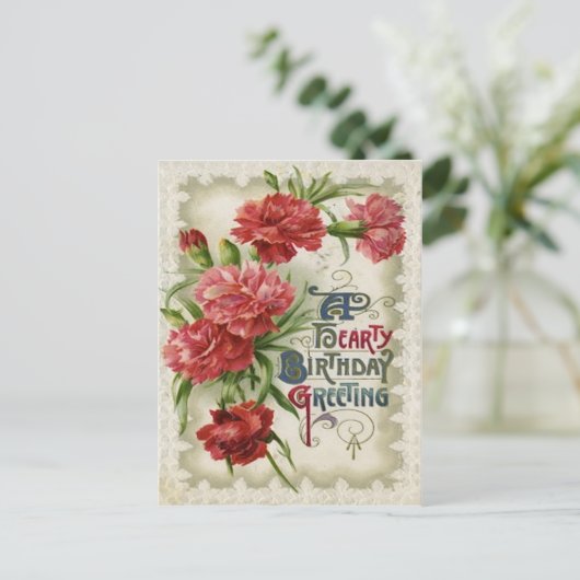 Rode Begonia Bloemen Briefkaart (Staand voorkant)