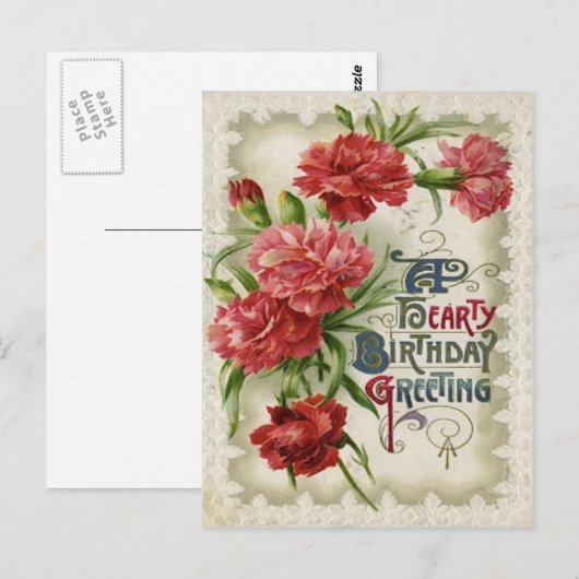 Rode Begonia Bloemen Briefkaart (Voorkant / Achterkant)