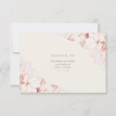 Rode Beige Bloemen Bruiloft RSVP Kaart (Achterkant)