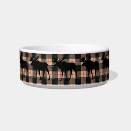 Rode Beige Buffalo Plaid Bull Moose Dier Hond Voerbakje