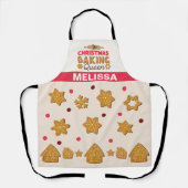 Rode Beige Cream Cookie Christmas Baking Queen Schort (Voorkant)