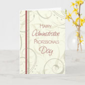 Rode beige dag voor administratieve professionals kaart (Gele Bloem)