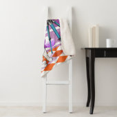 Rode beige puppy en telescoop in het kasteel sherpa deken (In situ)