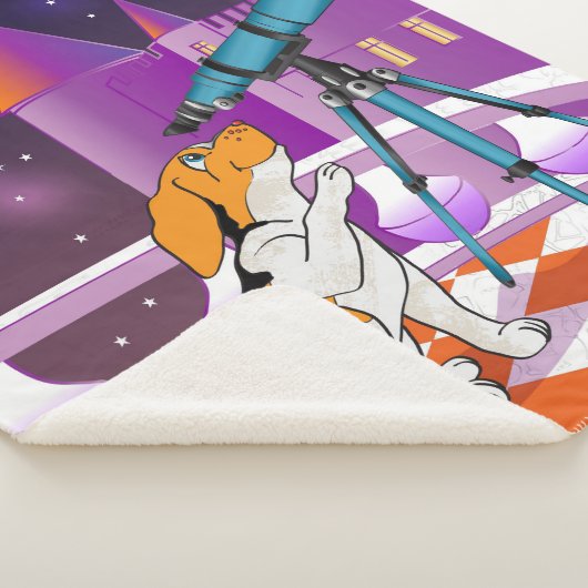 Rode beige puppy en telescoop in het kasteel sherpa deken (3/4)