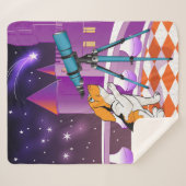 Rode beige puppy en telescoop in het kasteel sherpa deken (Voorkant (horizontaal))