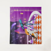 Rode beige puppy en telescoop wandkleed (Voorkant)