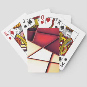 Rode beige rechthoek trapezoïden en vermogen om te pokerkaarten