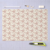 Rode beige zeeleven zeesterren patroon tissuepapier (Craft)
