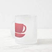 Rode beker en Saucer Matglas Koffiemok (Voorkant links)