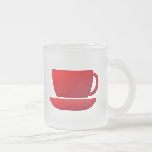 Rode beker en Saucer Matglas Koffiemok (Rechts)