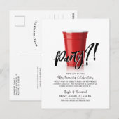 Rode Beker Humor Speciale Gelegenheid Feestviering Briefkaart (Voorkant / Achterkant)