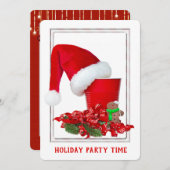 rode beker Kerstmis Party uitnodiging (Voorkant / Achterkant)