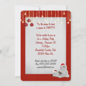 rode beker Kerstmis Party uitnodiging (Achterkant)