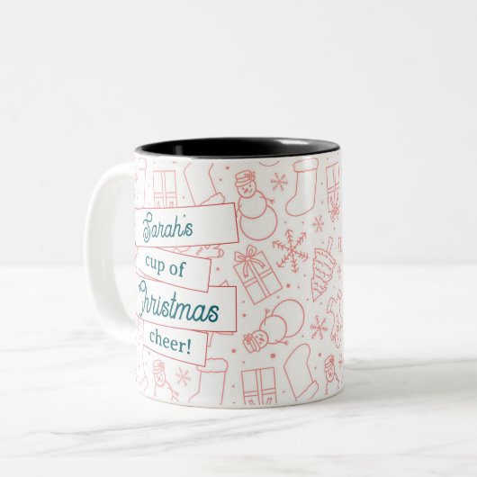  rode beker van Cheer Christmas Mok (Voorkant links)