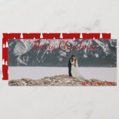 Rode belettering Panorama Christmas Kaart (Voorkant / Achterkant)