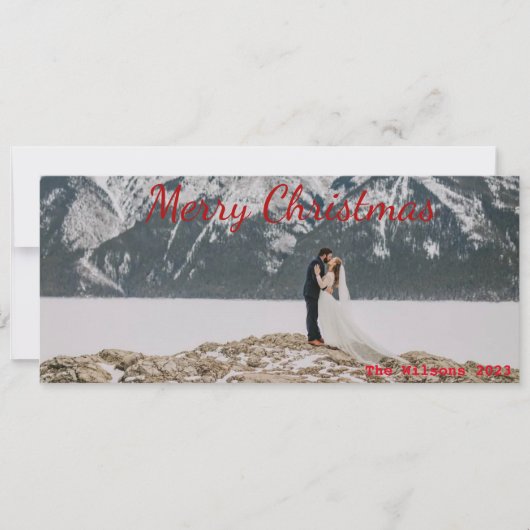 Rode belettering Panorama Christmas Kaart (Voorkant)