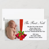 Rode Bellen Baby's Eerste Kerst Foto Kaart (Voorkant / Achterkant)