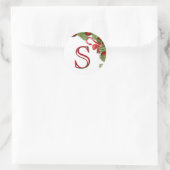Rode Bellen Dennenaalden Kerst Envelope Zegel (Tas)