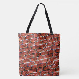 Rode belletjes bij het rooien of bakstenen effect? tote bag