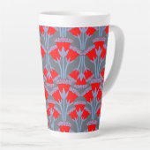 Rode Bellflower Latte Mok | One Owl Artist (Rechterhoek)