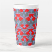 Rode Bellflower Latte Mok | One Owl Artist (Voorkant)