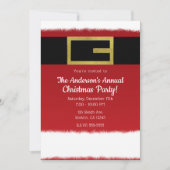 Rode Belt Kerstman Vakantie Kerstuitnodigingen Kaart (Voorkant)