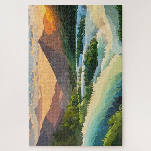 Rode Bergen en Rushing River Legpuzzel (Verticaal)