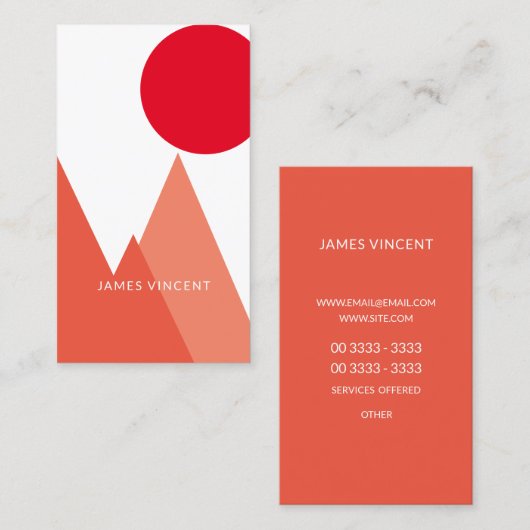 Rode bergen visitekaartje (Voorkant / Achterkant)