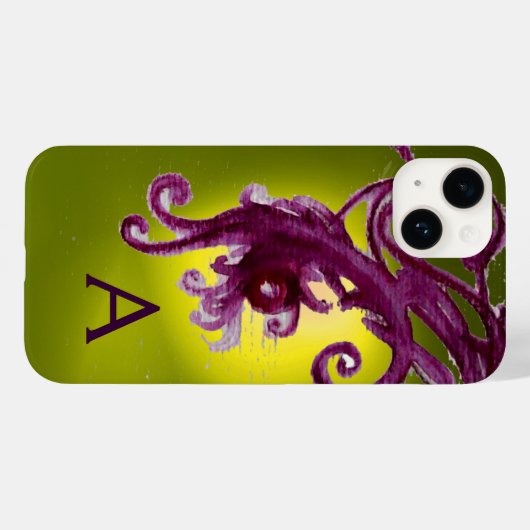 RODE BERRIA EN ZWEEKMONOGRAM, geel Case-Mate iPhone Case (Achterkant (horizontaal))