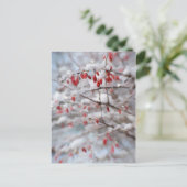 Rode Berry-Struik in winterschilderijen Briefkaart (Staand voorkant)