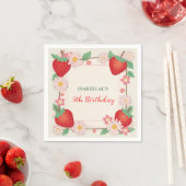 Rode Berry Verjaardag Aardbei bloem Meisje Party Servet (Insitu)
