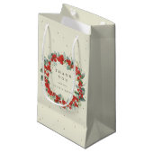 Rode bes+Eucalyptus Kerst/Feestdag Bedankt Klein Cadeauzakje (Voorkant Gekanteld)