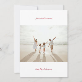 Rode bes Handgeschreven Inkt Merriest Kerstfoto Feestdagenkaart