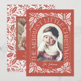 Rode Bes Kerstboog Foto Met Sneeuwvlokken Feestdagenkaart